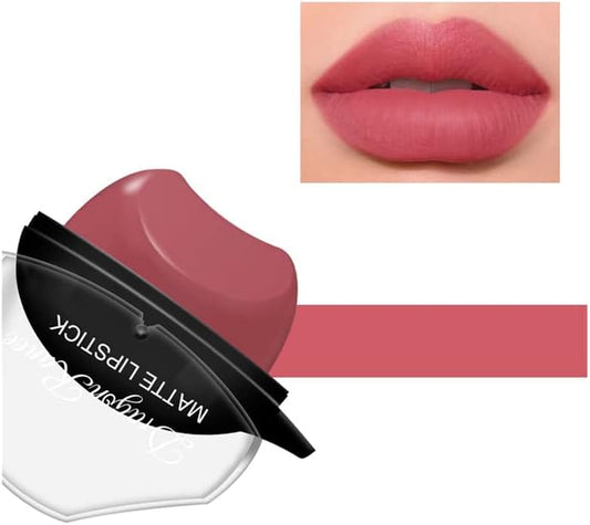 Matte Velvet Lip Shape Lip Gloss Long Lasting High-Pigment Non-Stick Cup Lazy People Lipstick Lip Makeup Gift